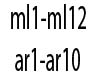 ml1-ml12-ar1-ar10  MA
