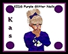 KID Purple Glitter Nails