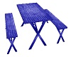 Blue Wood Picnic Table