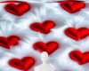 Hearts on fur background