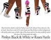 Pinkys B&W w-Roses Heels