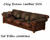 Cozy Brown Leather Sofa