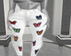 white butterfly jeans