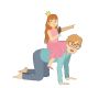 Girl and Daddy clipart