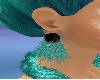 teal feathers earing