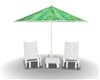GREEN/ WHITE DECK CHAIRS