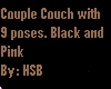 Black/Pink Couple Couch