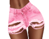 Torn Pink Denim Shorts