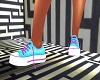 blue and purple shoes