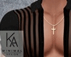 Black Open Shirt+Cross