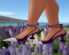 purple shiny heels