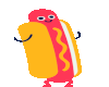 Dancing hotdog sticker