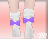 White socks  Purple bow