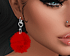 Red Fur Earrings