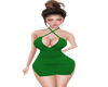 Green cross strap dress