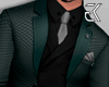 Suit with olive tie
