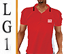 LG1 Red Polo Shirt