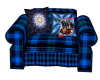 Cuddle Blue Plaid Chair