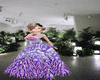 purple feather gown kid