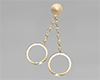 Double Ring Gold Earring