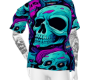 neon blue skull shirt