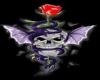 skull dragon rose