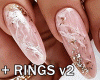 -Pink Nails + Rings
