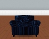(K) Blue Silk Pose Chair