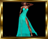 Turquoise One Leg Gown