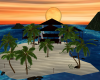 Romantic sunset island