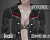 Denim jacket devil mc NY