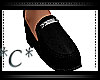 *C* Black Loafers-Silver