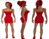 red mini dress & glitter