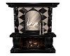 silver black fire place