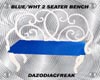 Blue/Wht 2 Seater Bench