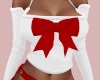 Bow Sweater White/Red