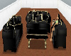 Blk. gold couch