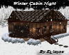 winter cabin night 