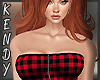 K~ Punky Plaid Red Top