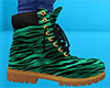 Green Tiger Stripe Work Boots (M)