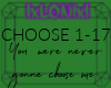 [L] Never gonna choose m