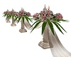 pedastal flowers candle