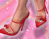 red fluffy xmas heels <3