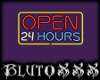 !B! Open 24hrs Neon Sign