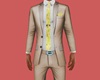 Beige Suit Yellow Tie