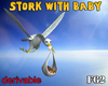 Stork with baby animated