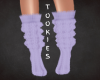 Purple Rose Fuzzy Sock
