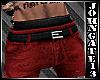 Dark Ripped Pants -Red-