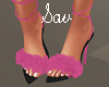 Pink/Blk Furry Heels