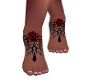 tribal rose feet tat
